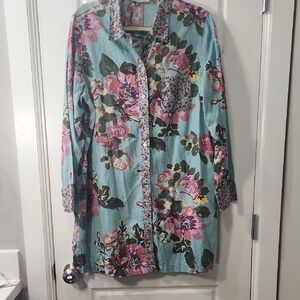 Soft Surroundings XL Button Down Floral Blouse